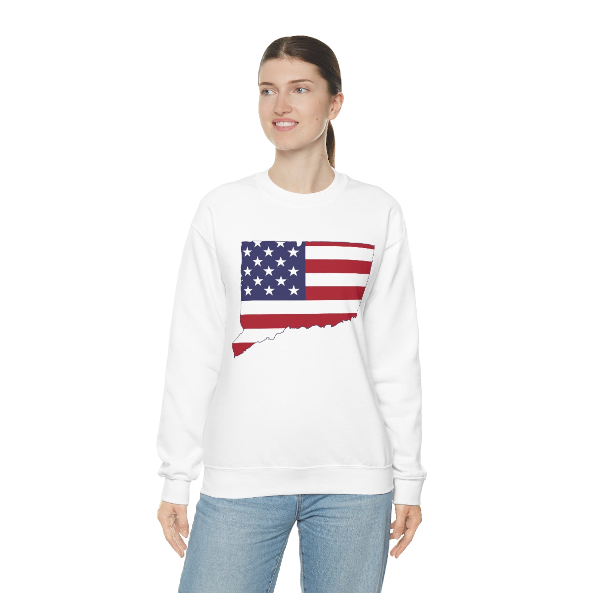 Connecticut American Flag Unisex Heavy Blend™ Crewneck Sweatshirt