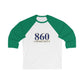 860 Connecticut Unisex 3\4 Sleeve Baseball Tee