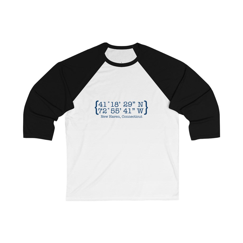 New Haven Coordinates Unisex 3/4 Sleeve Baseball Tee