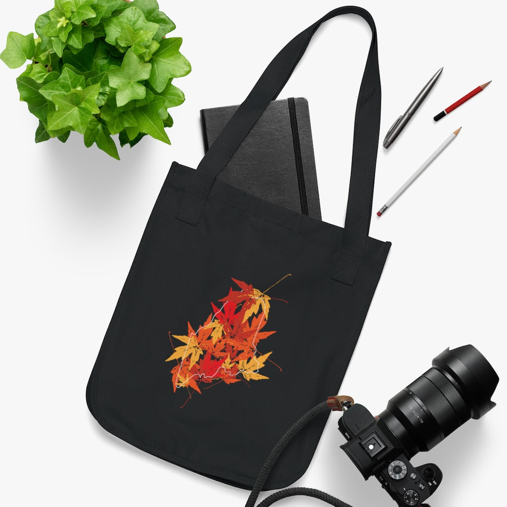 maine leaves tote bag