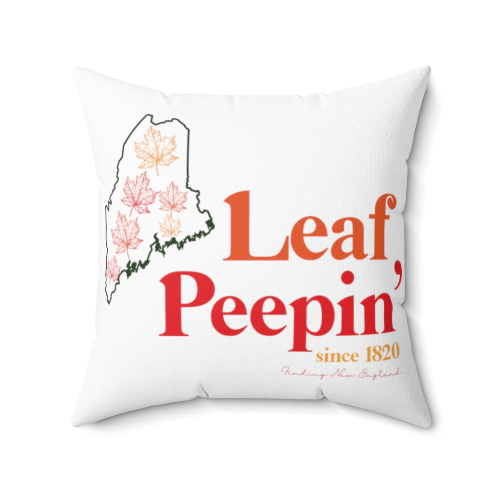 Leaf Peepin' Maine Spun Polyester Square Pillow