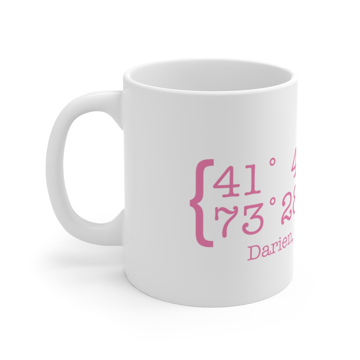 Darien Coordinates White Ceramic Mug