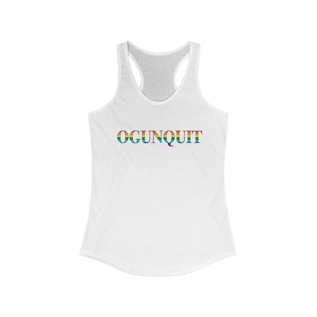 Ogunquit Rainbow  Women's Ideal Racerback Tank