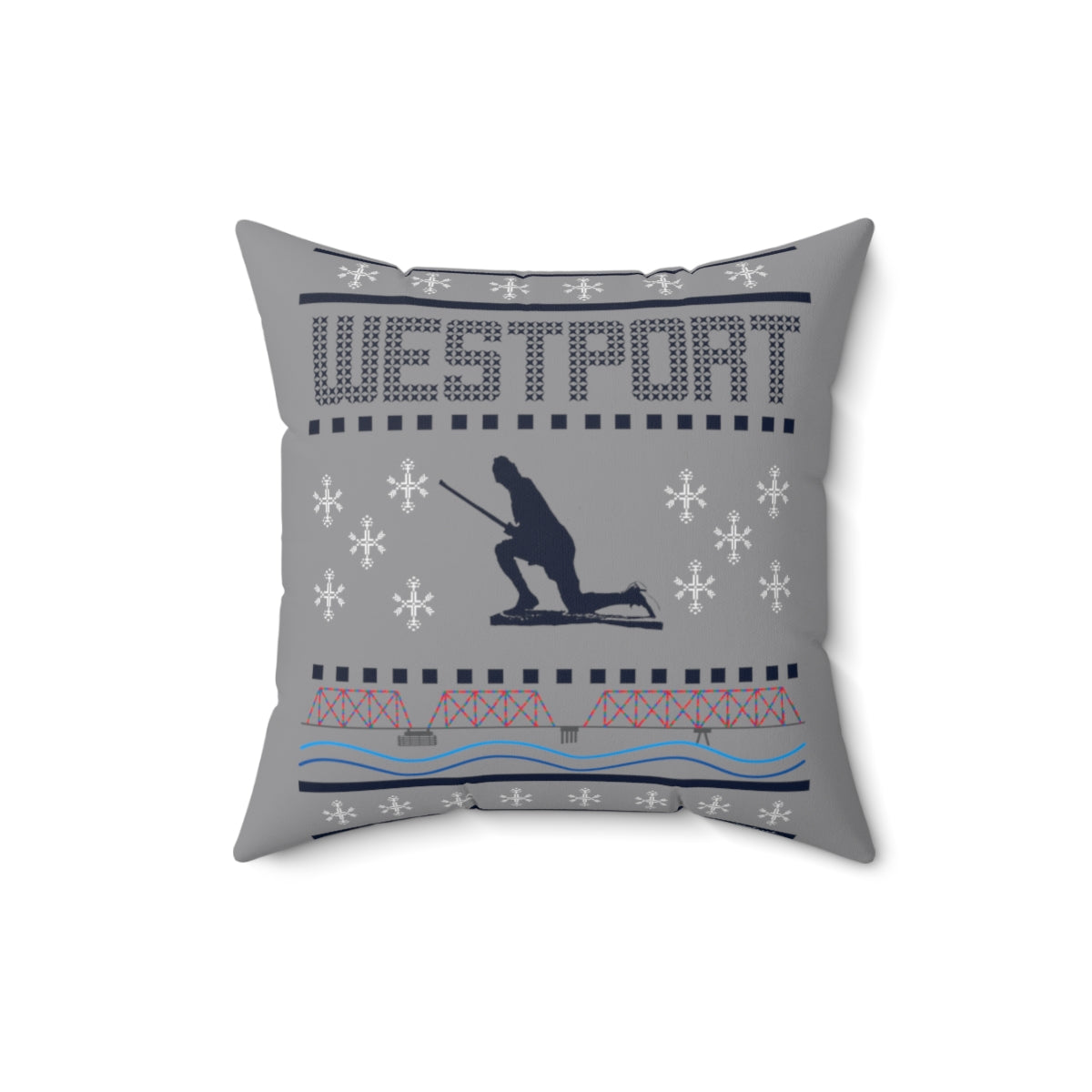 Westport Ugly Holiday Spun Polyester Square Pillow