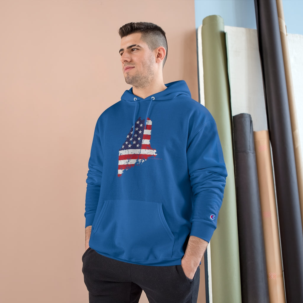 Maine American Flag Champion Hoodie