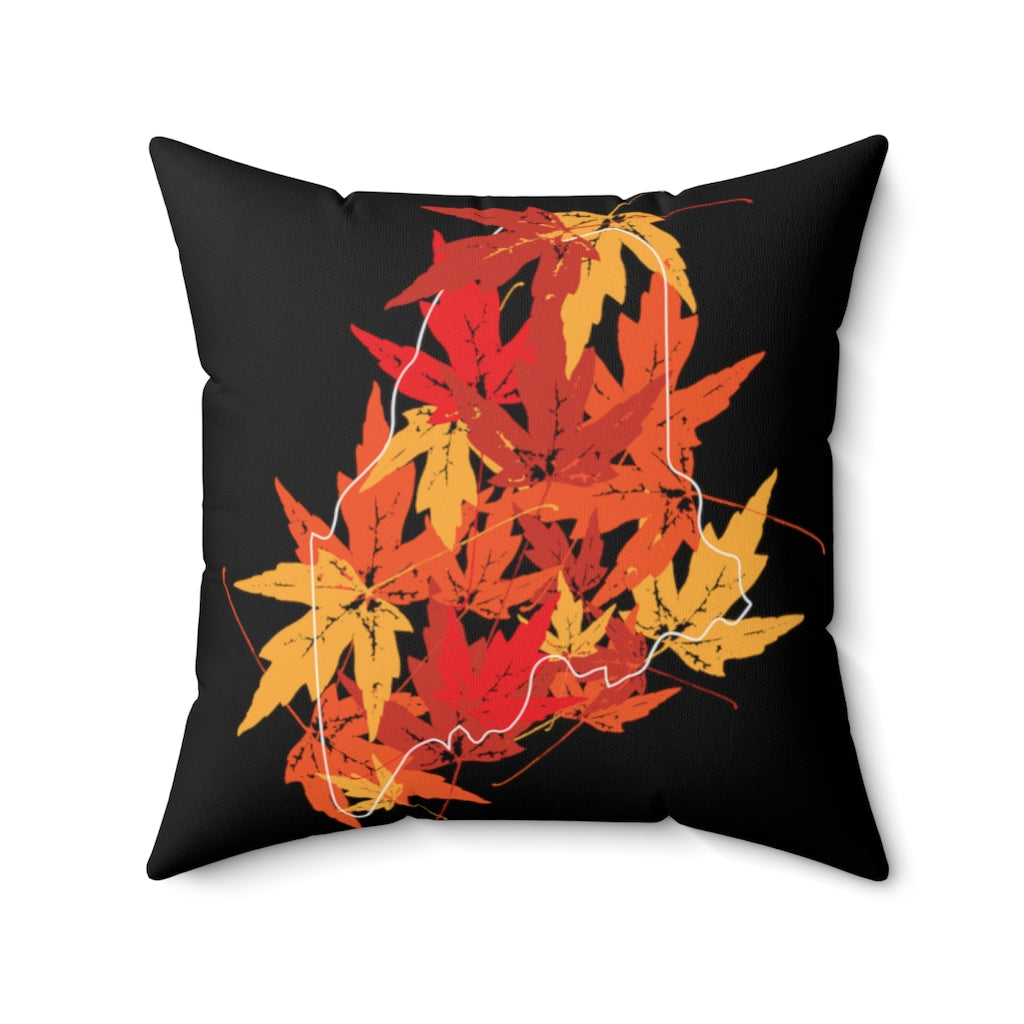 Maine Leaves Spun Polyester Square Pillow