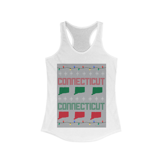 Connecticut ugly christmas womens tank top 