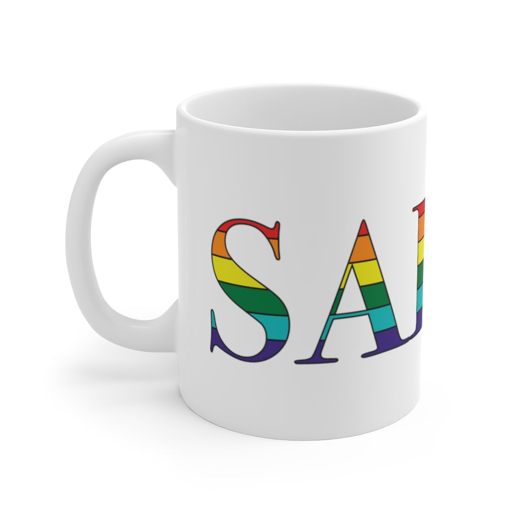 Salem Rainbow White Ceramic Mug