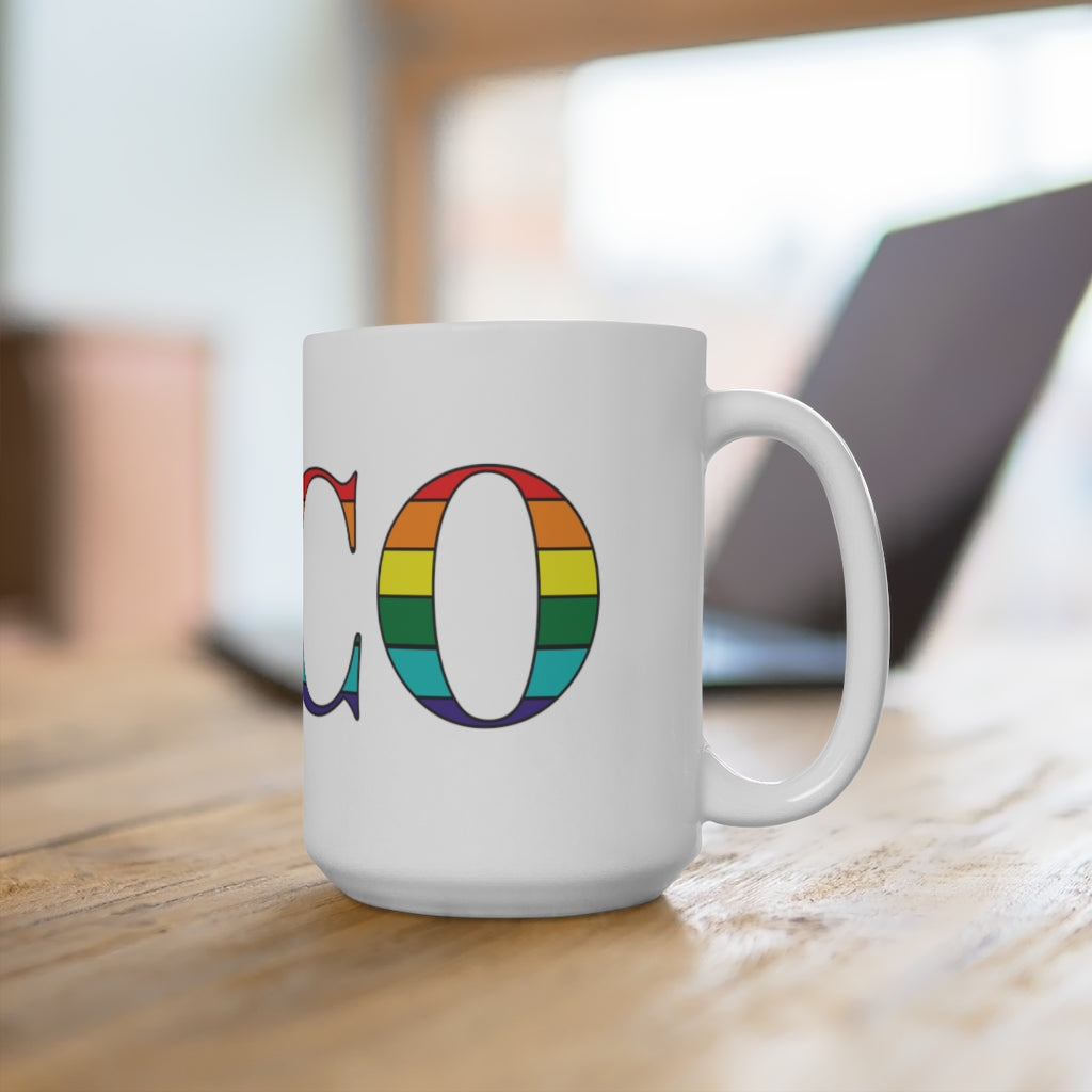 Saco Rainbow White Ceramic Mug