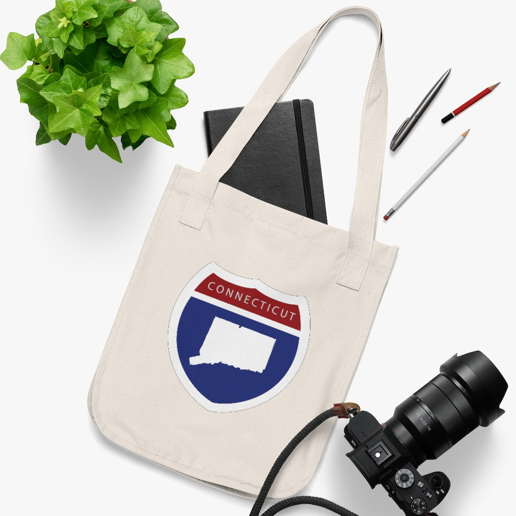 Connecticut Interstate Organic Canvas Tote Bag