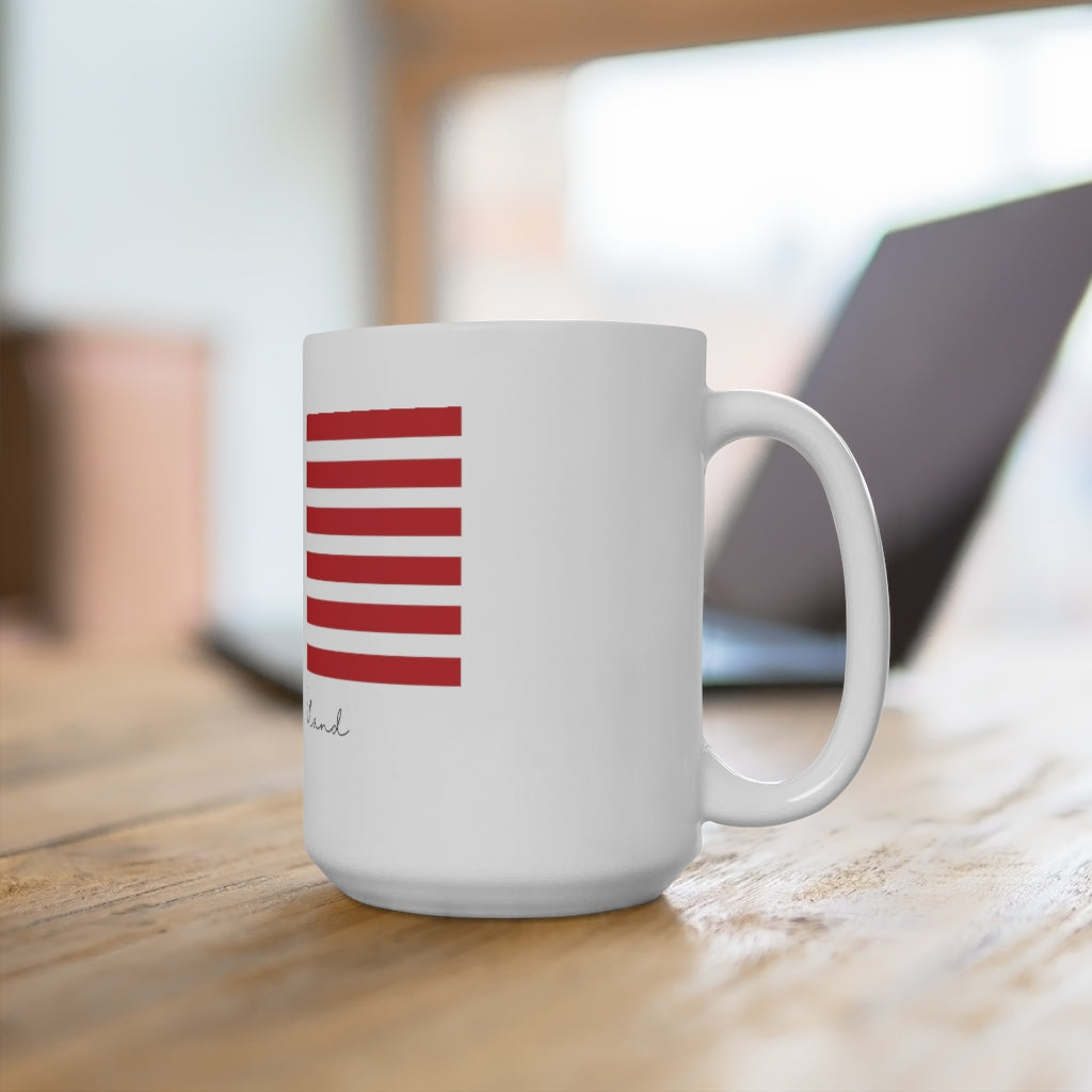 Rhode Island Flag White Ceramic Mug