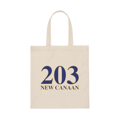 203 New Canaan Canvas Tote Bag  The 203 New Canaan Collection. Show off New Canaan and Connecticut at the same time. Colors were inspired by the Connecticut state flag.   Proceeds help build Finding New Canaan and Finding Connecticut's brand.  