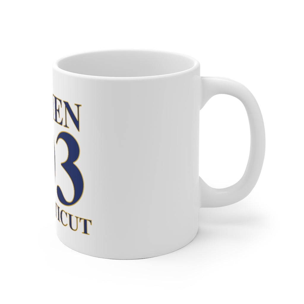 Darien 203 Connecticut White Ceramic Mug