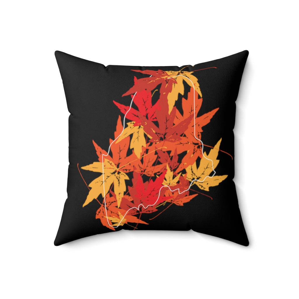 Maine Leaves Spun Polyester Square Pillow