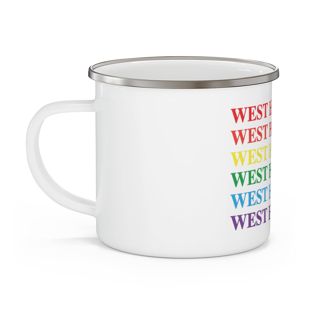 West Hartford Pride camping mug.  West Hartford Connecticut tee shirts, hoodies sweatshirts, mugs, other apparel, home gifts, and souvenirs.  10% of the Proceeds of this collection will be donated to a Connecticut LGBTQ organization. Free USA shipping. 