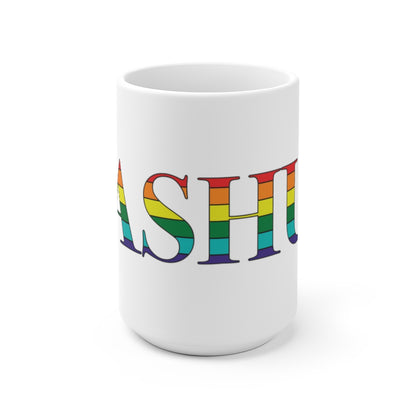 Nashua Rainbow White Ceramic Mug