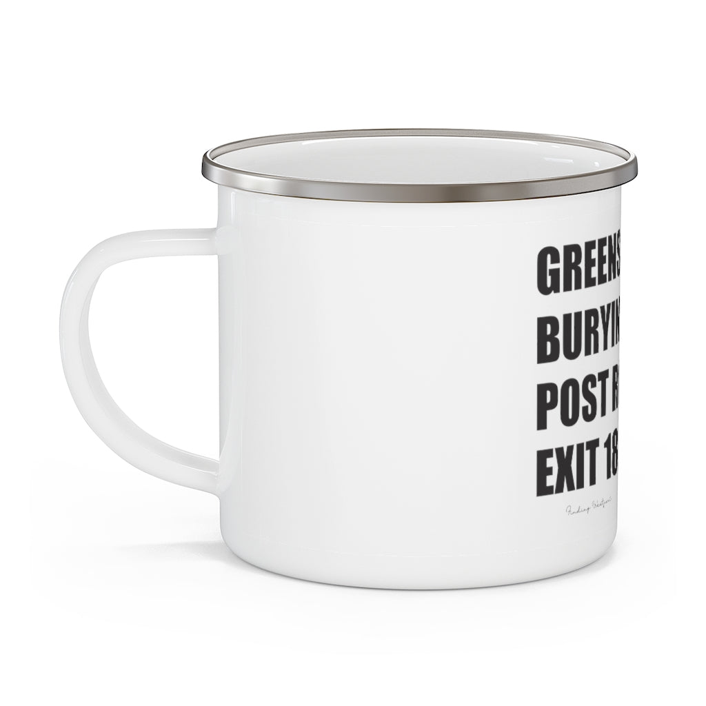  Greens Farms. Burying Hill Beach. Post Road East. Exit 18. Enamel Camping Mug  How do you say Westport without saying Westport? Westport, Connecticut is filled with unique aspects. Each providing different elements that make up the town from historic to modern traditions.   Proceeds of this collection goes to help build Finding Westport and Finding Connecticut's  brands. 