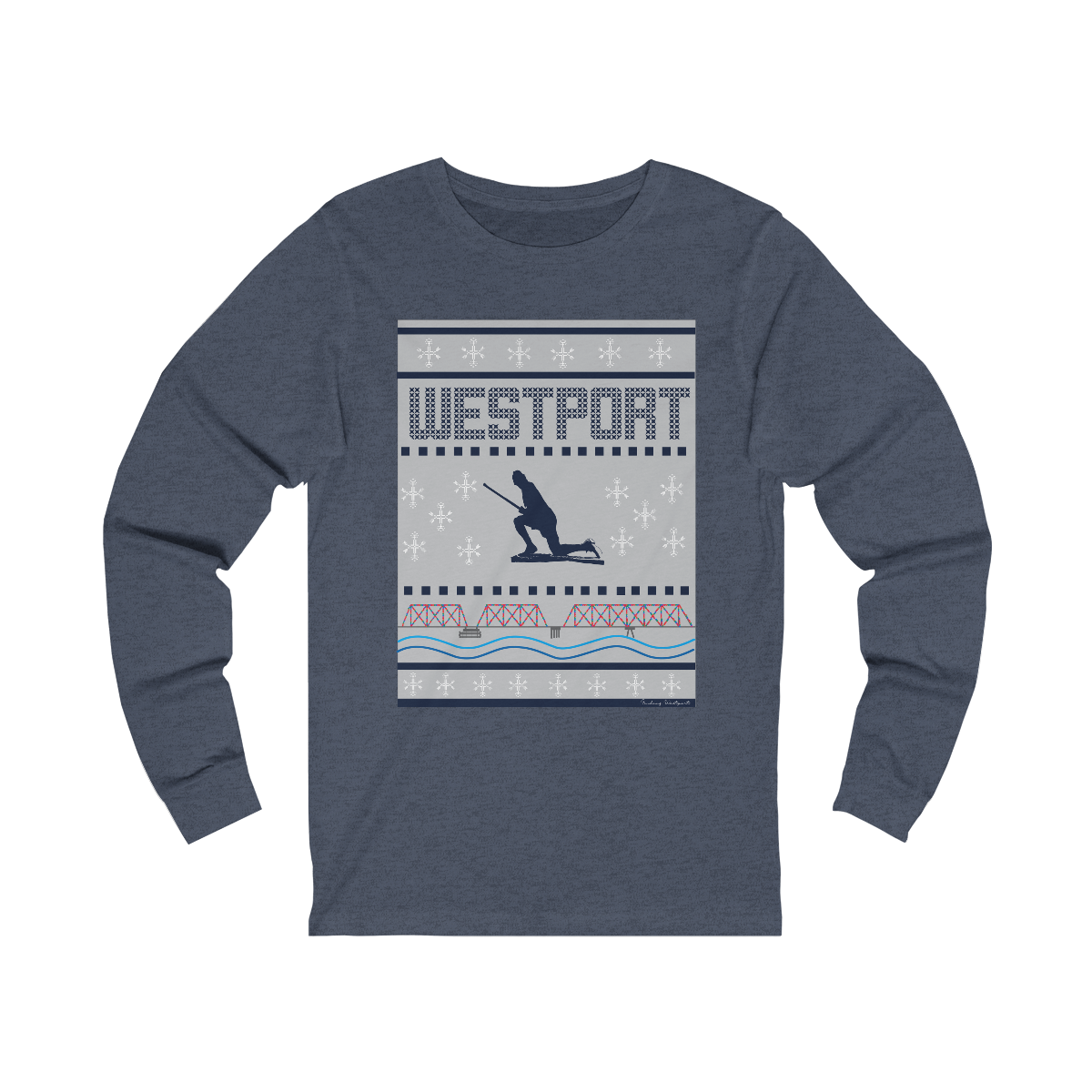 Westport Ugly Holiday Blue / White  Unisex Jersey Long Sleeve Tee