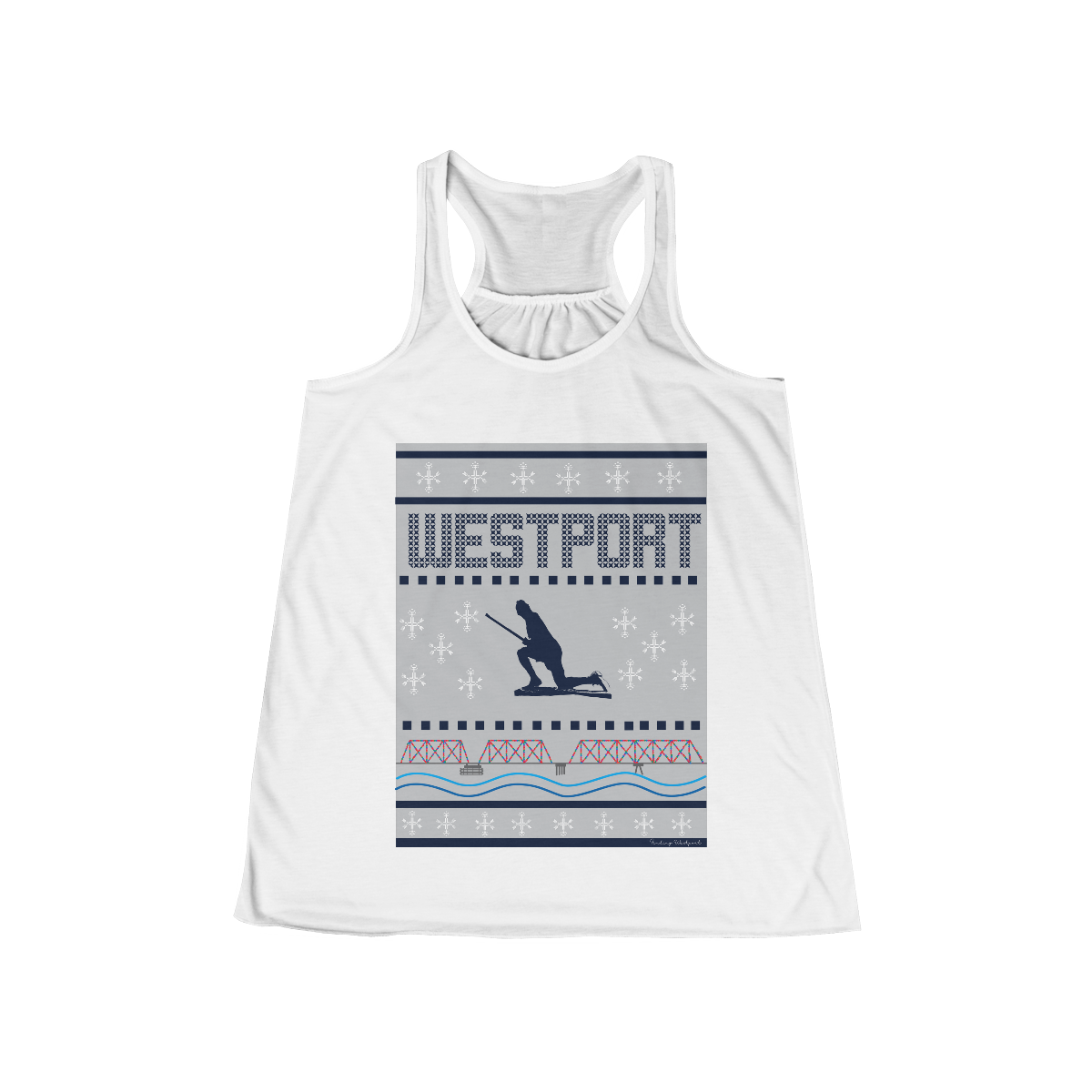 Westport ct / connecticut ugly christmas sweater womens tank top shirt 