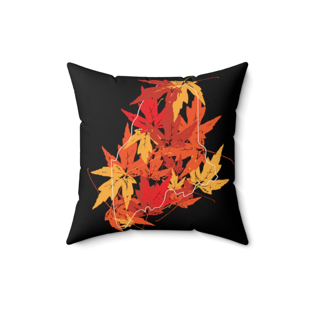 Maine Leaves Spun Polyester Square Pillow