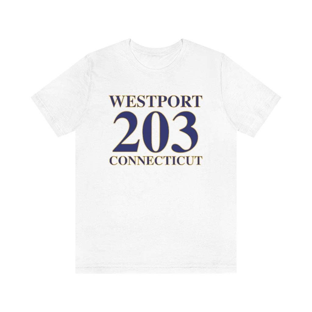 Westport 203 Connecticut Unisex Jersey Short Sleeve Tee