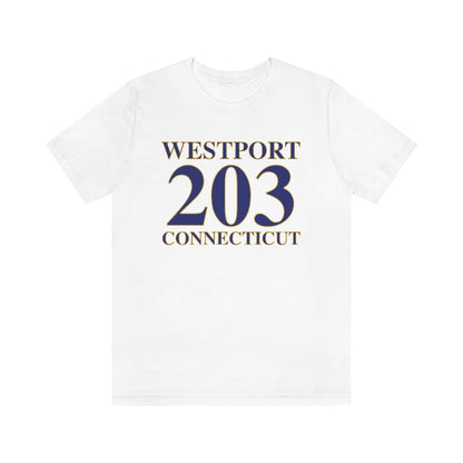 Westport 203 Connecticut Unisex Jersey Short Sleeve Tee