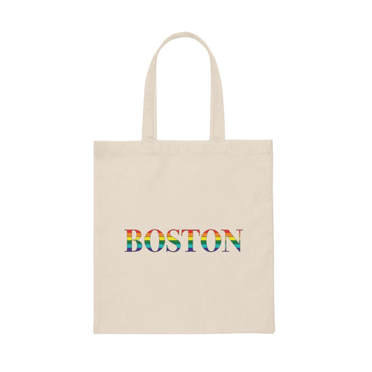 Boston Rainbow Canvas Tote Bag