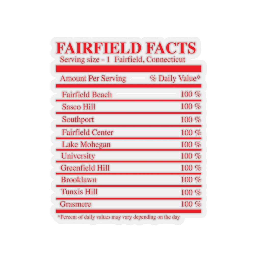 Fairfield Facts Kiss-Cut Stickers