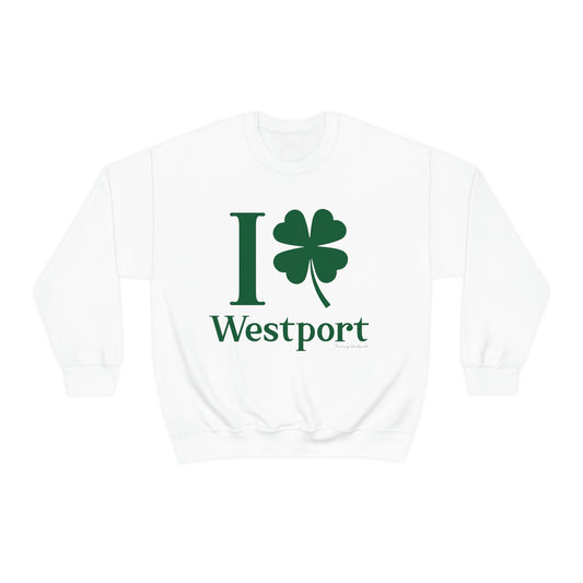 Westport Connecticut sweatshirt, I clover westport.