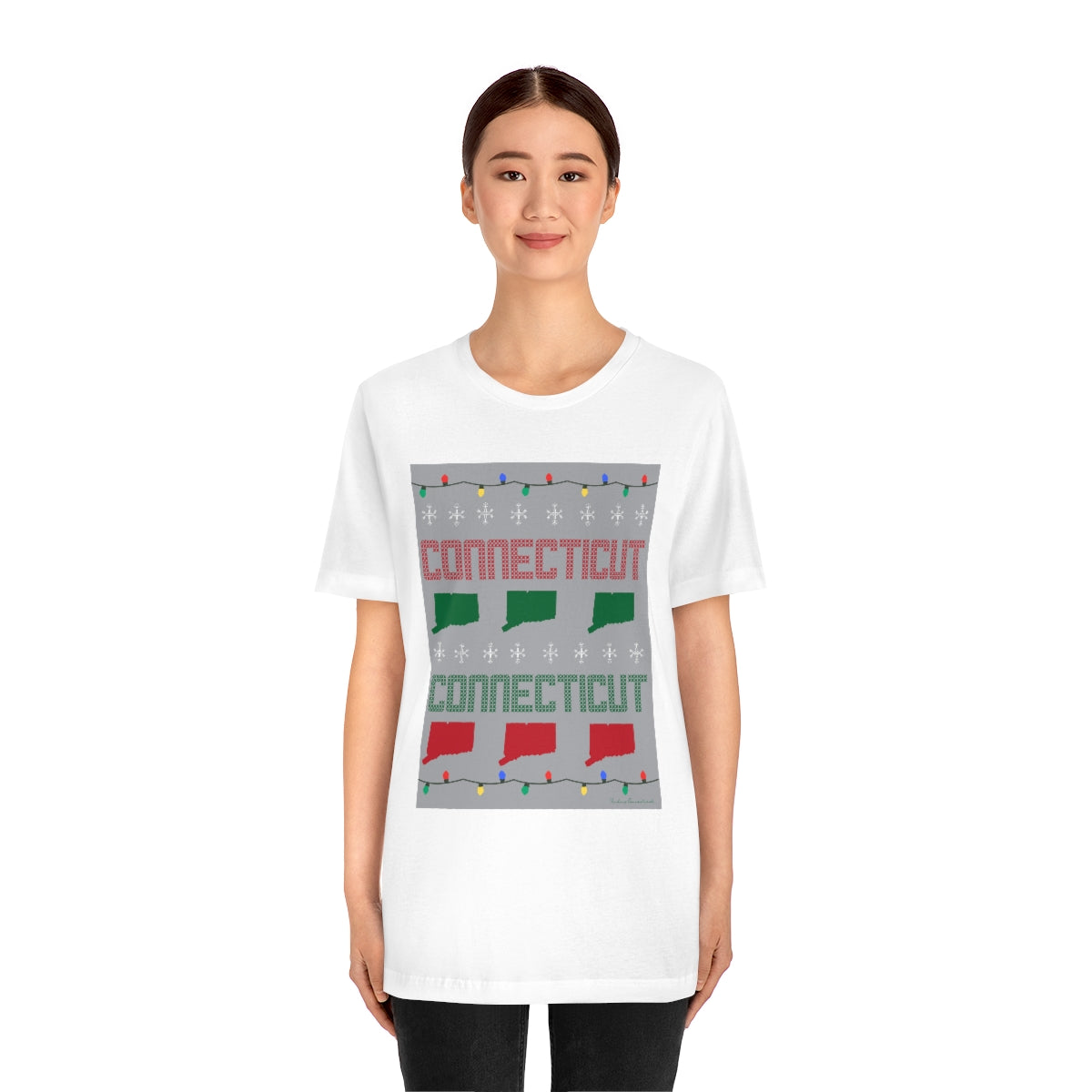 Connecticut Ugly Holiday Unisex Jersey Short Sleeve Tee