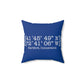 Hartford Coordinates Spun Polyester Square Pillow  Proceeds help grow Finding Connecticut's website and brand.   Click here to return to our home page.