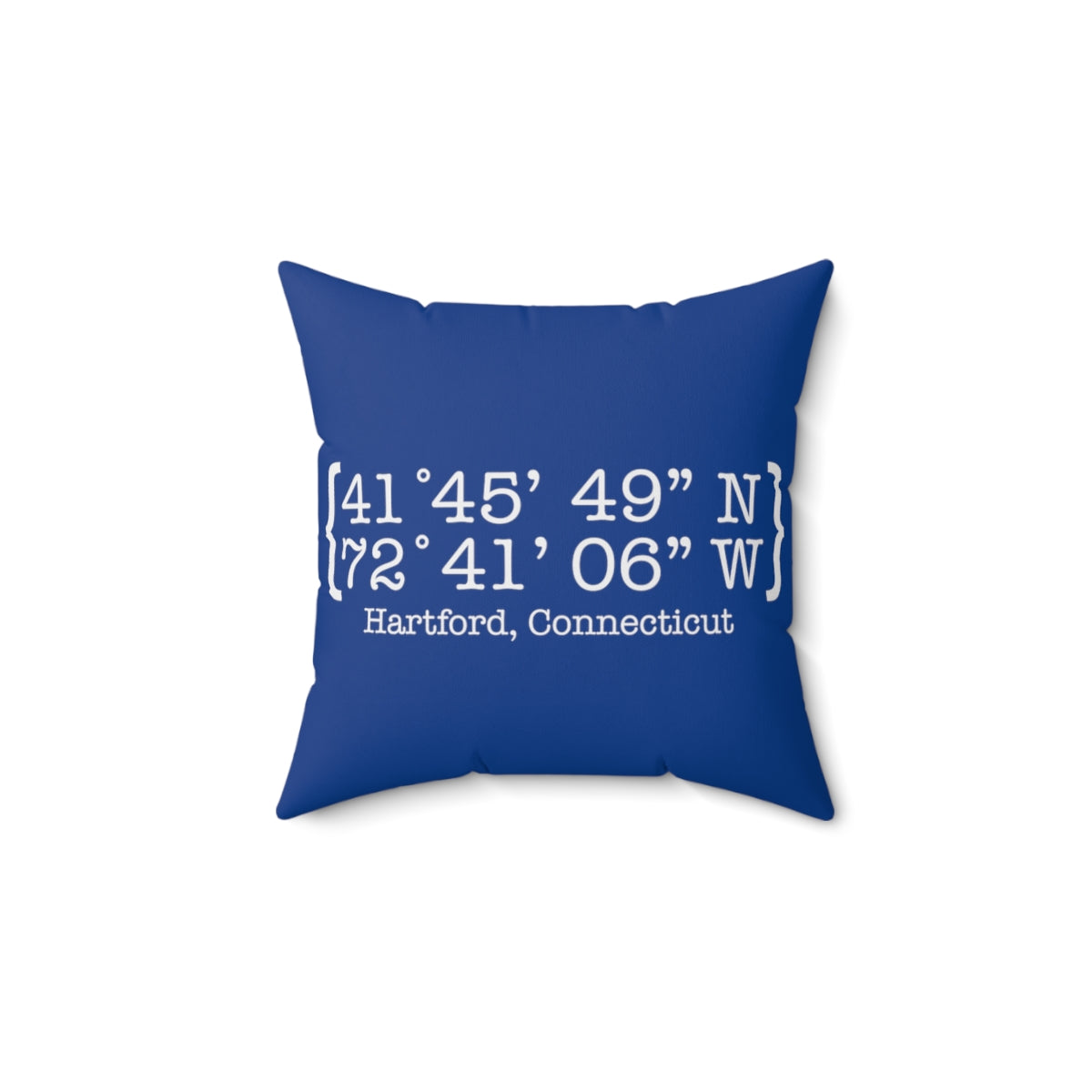 Hartford Coordinates Spun Polyester Square Pillow  Proceeds help grow Finding Connecticut's website and brand.   Click here to return to our home page.