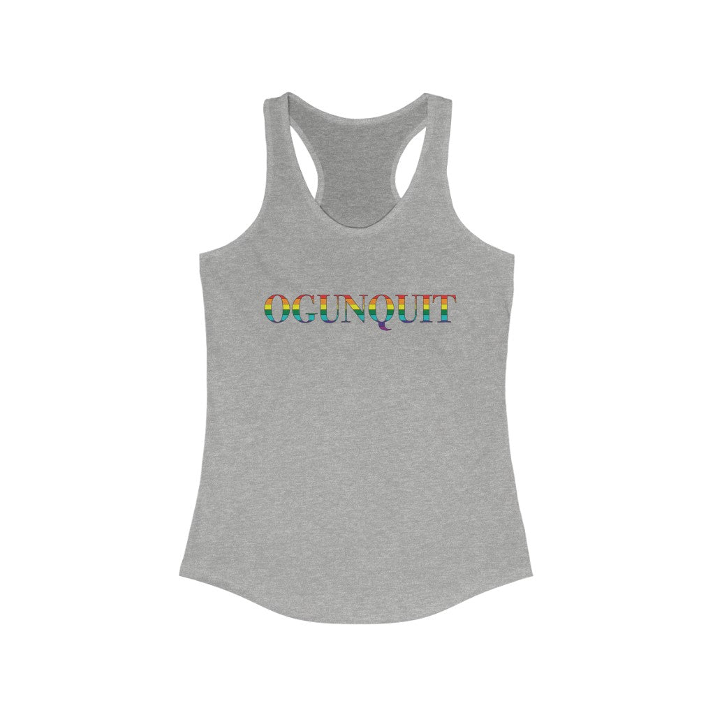 Ogunquit Rainbow  Women's Ideal Racerback Tank