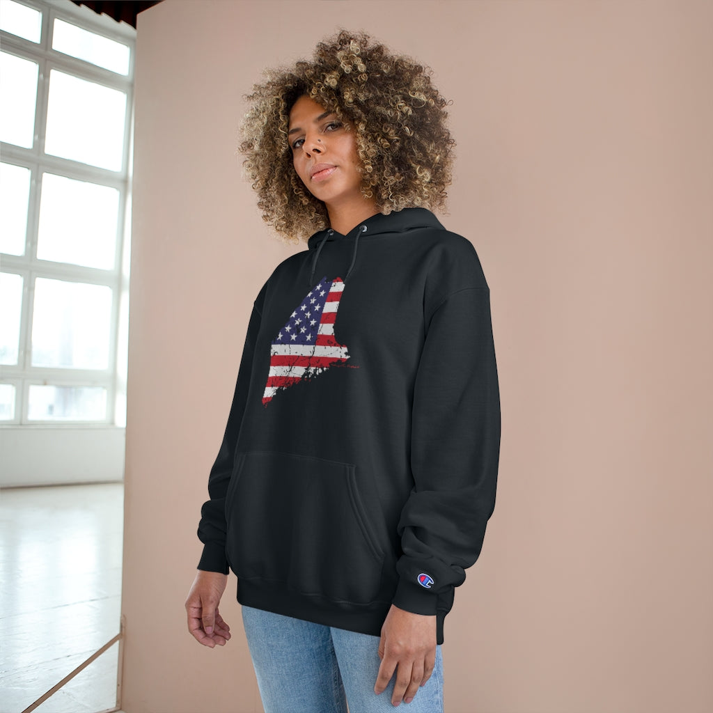 Maine American Flag Champion Hoodie