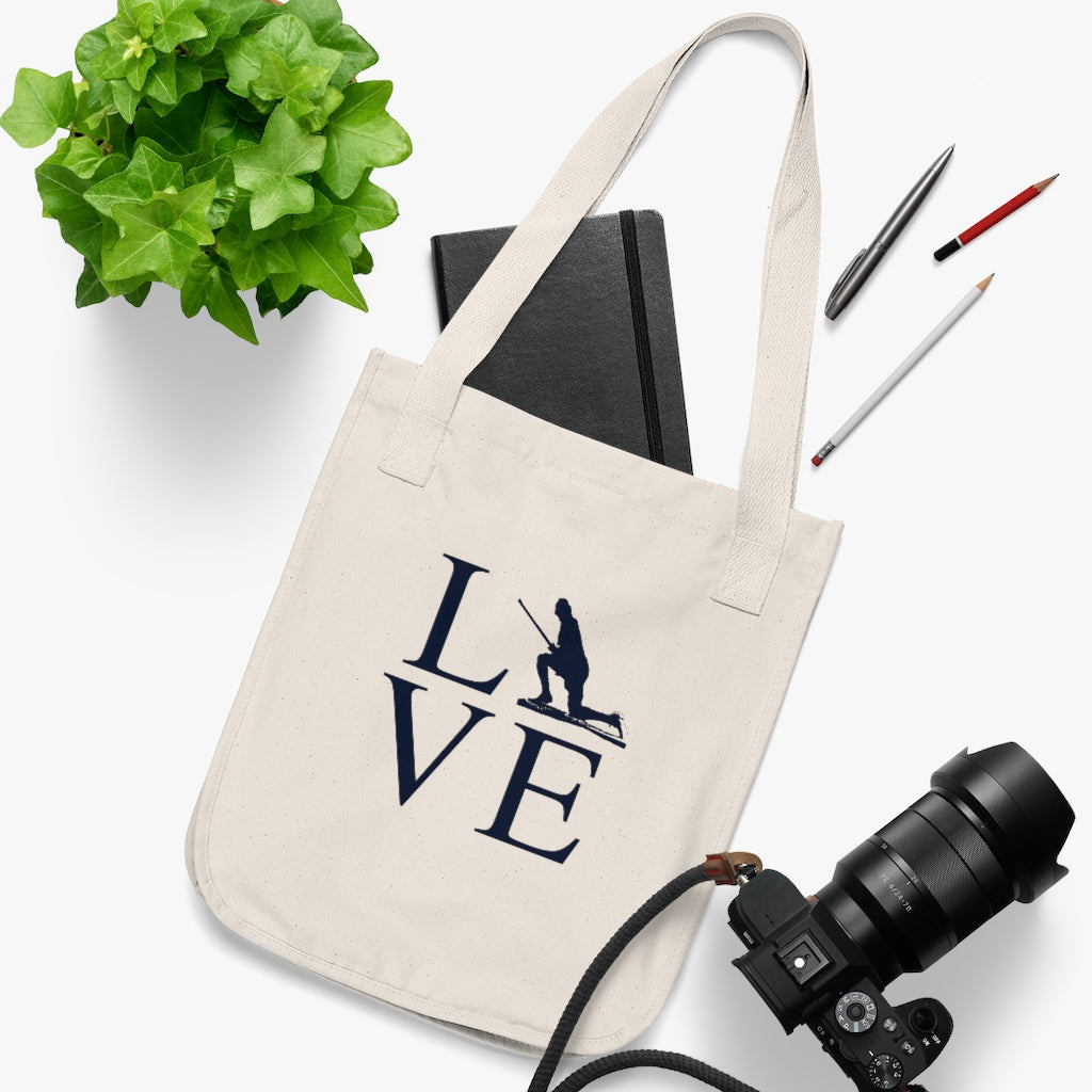 Minuteman Love (front & back) Organic Canvas Tote Bag