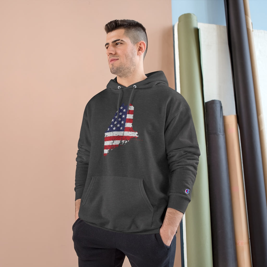 Maine American Flag Champion Hoodie