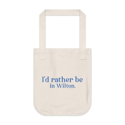 I'd rather be in Wilton Organic Canvas Tote Bag