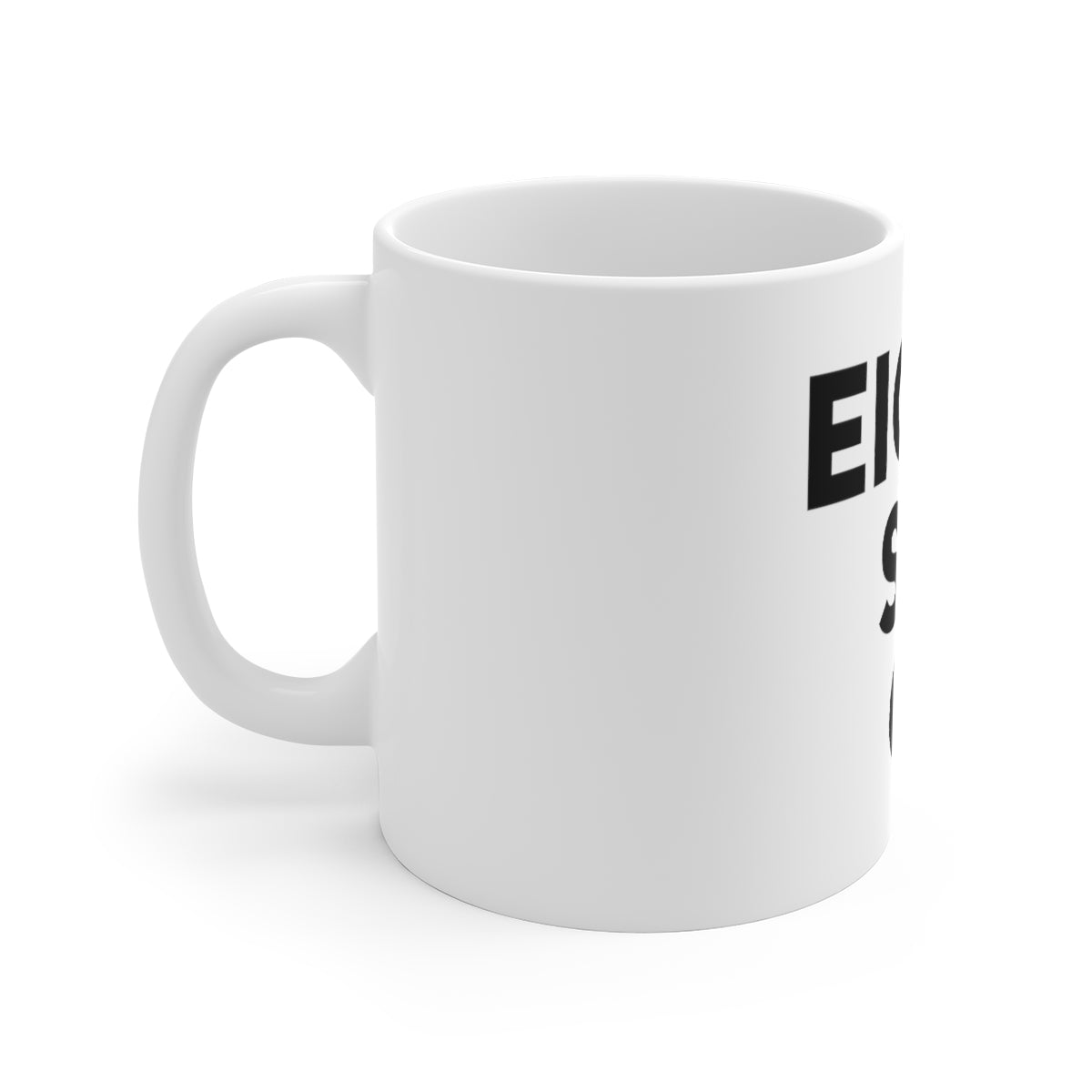 Eight Six O' White Ceramic Mug