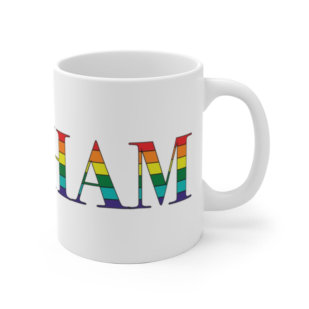 Durham Rainbow White Ceramic Mug