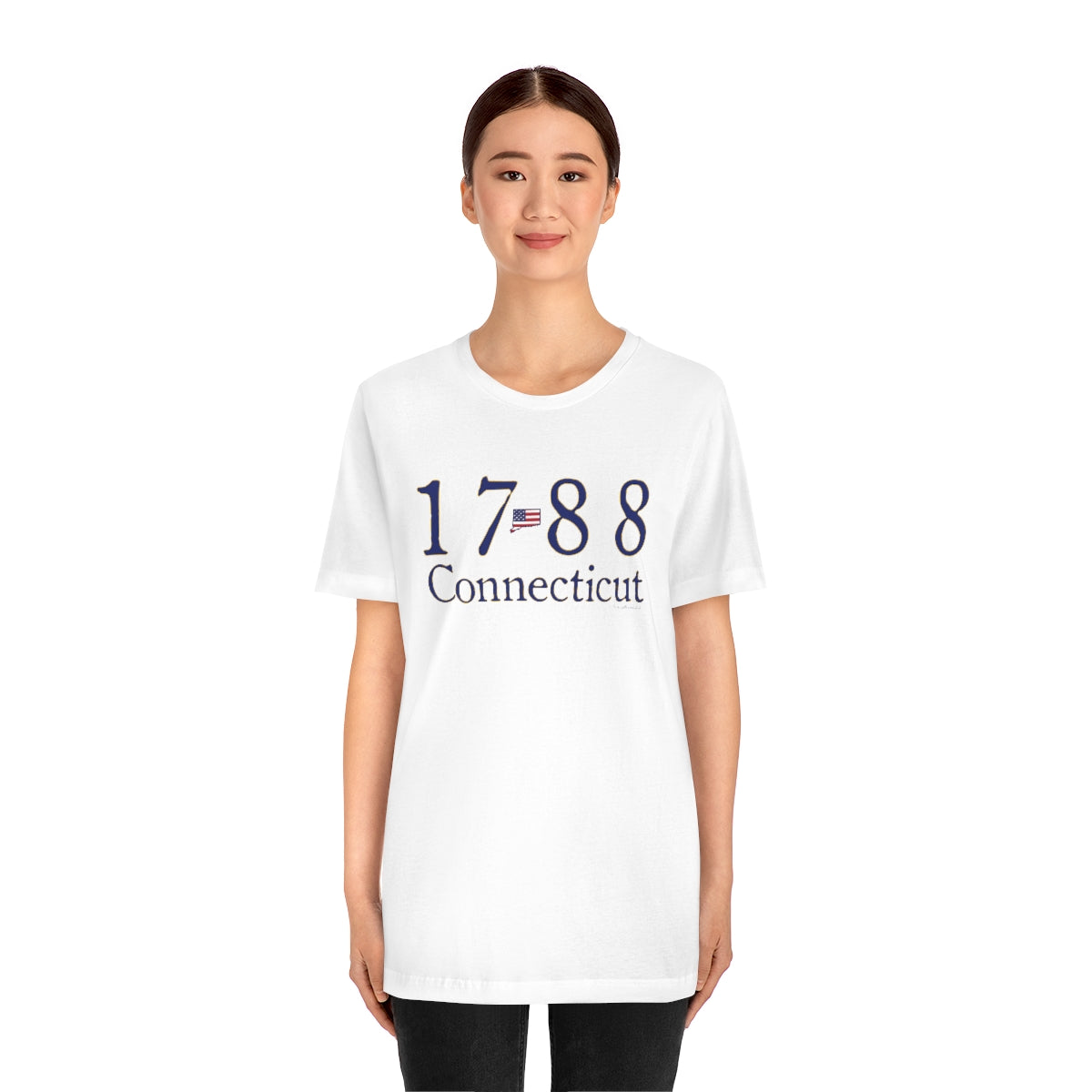 1788 Connecticut American Flag Unisex Jersey Short Sleeve Tee