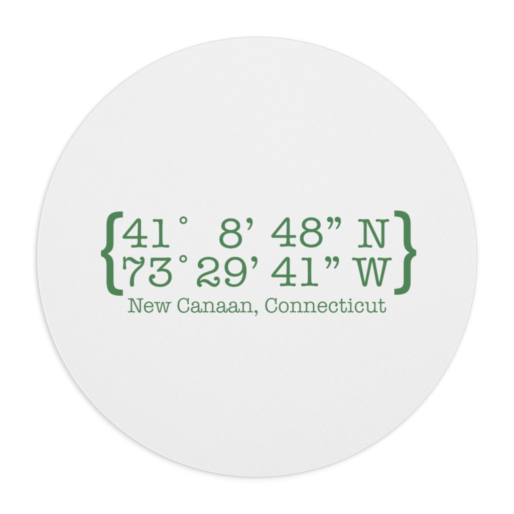 New Canaan Coordinates Mousepad  Does New Canaan, Connecticut always have a special place in your heart. The Coordinates collection marks the spot for the special place you have ties to.   Proceeds helps grow Finding New Canaan and Finding Connecticut's brand grow. 