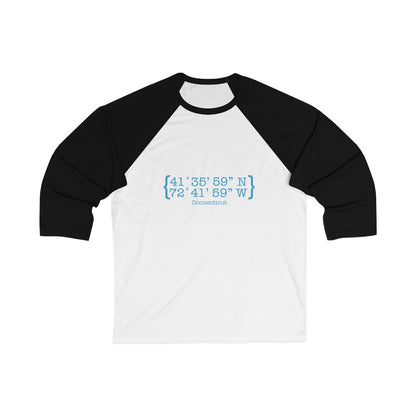 Connecticut Coordinates Unisex 3/4 Sleeve Baseball Tee
