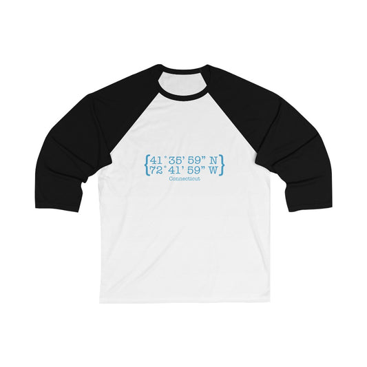 Connecticut Coordinates Unisex 3/4 Sleeve Baseball Tee
