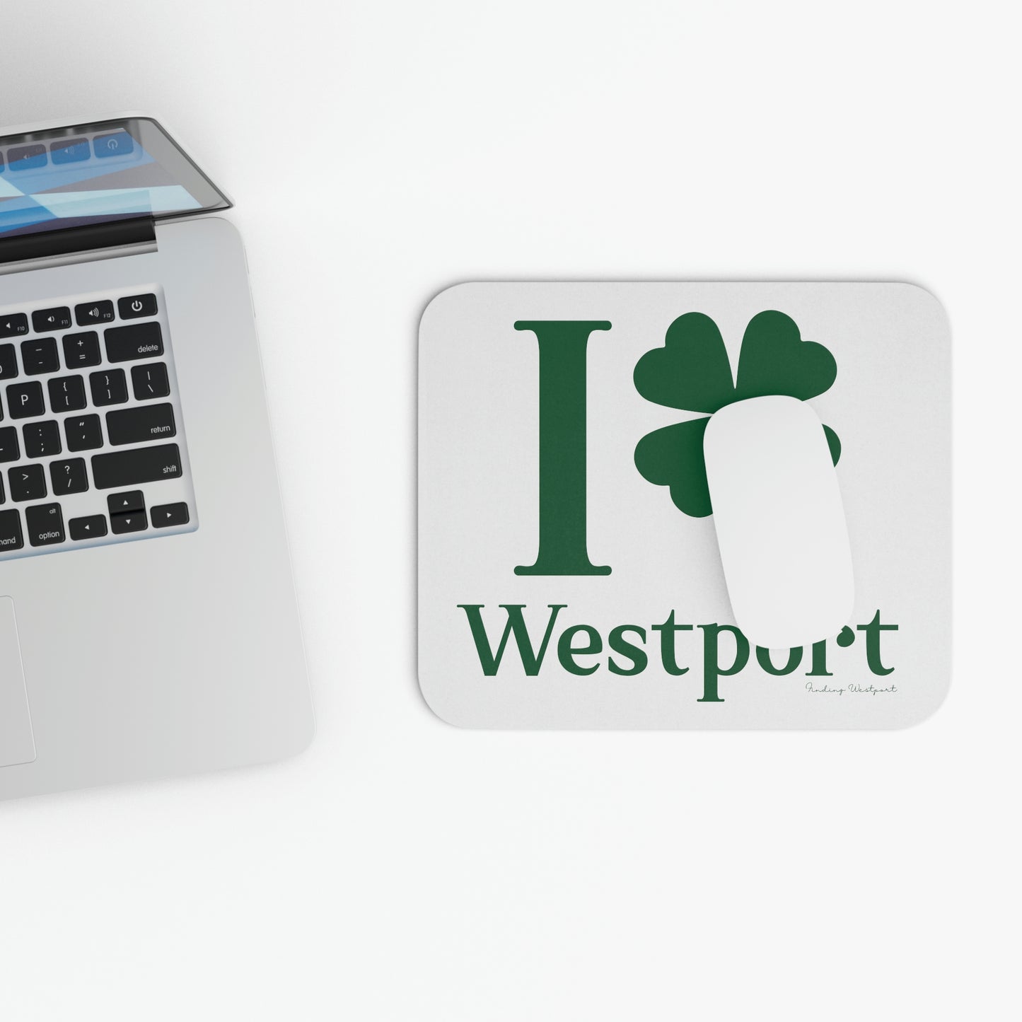 I Clover Westport (Green) Mouse Pad (Rectangle)