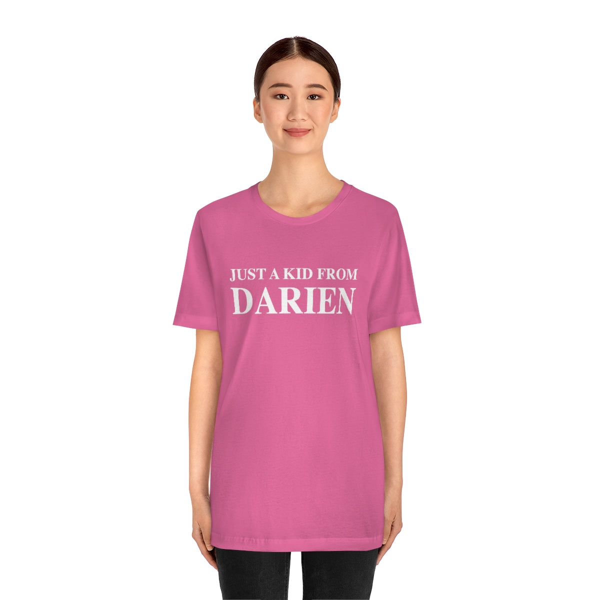 Just a kid from Darien Unisex Jersey Short Sleeve Tee