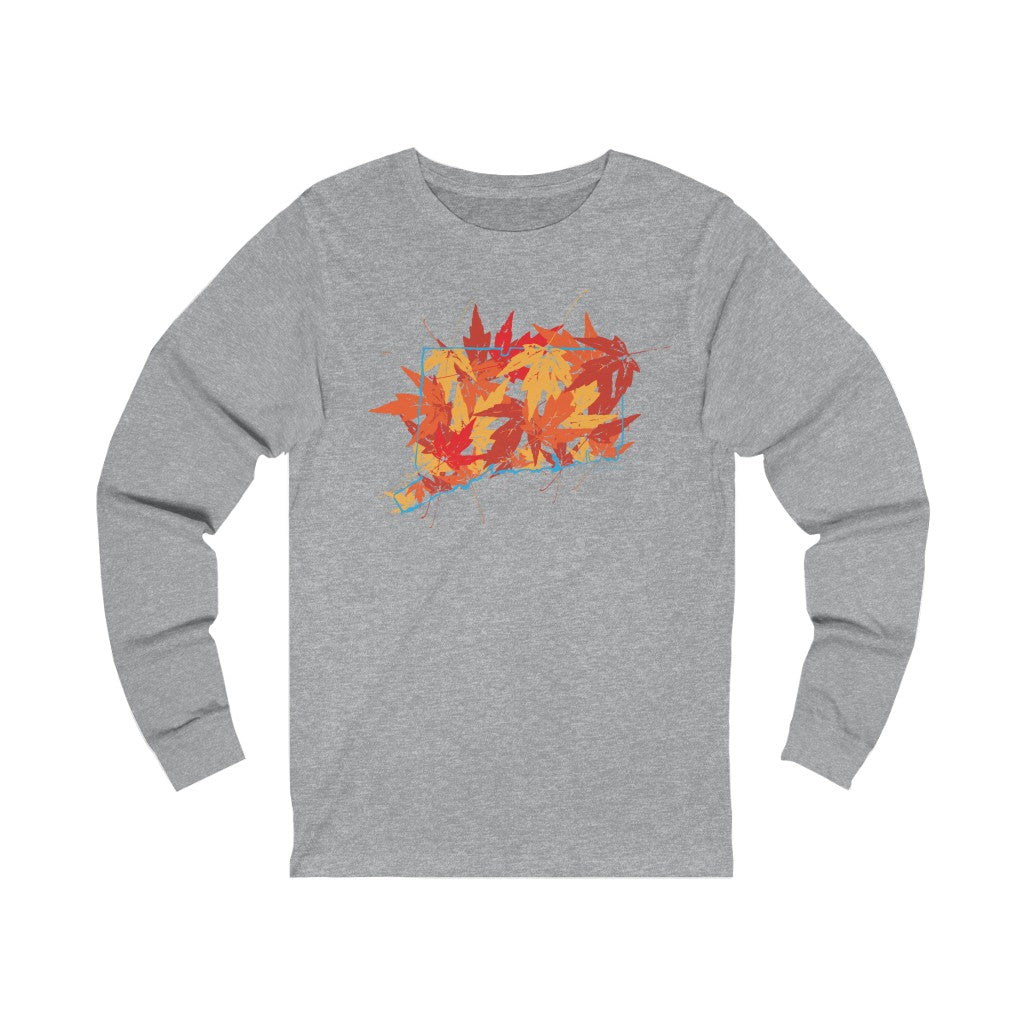 Connecticut shirt. Do you love Connecticut in the fall? Cooler weather, colorful leaves falling, this collection is for you. Celebrate Connecticut and autumn together! Free USA shipping on all products. 

connecticut leaves // Connecticut unisex long sleeve shirt // finding connecticut 