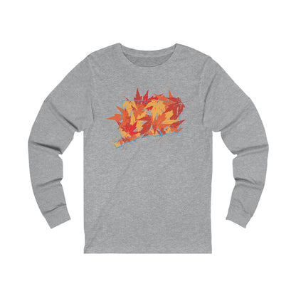 Connecticut shirt. Do you love Connecticut in the fall? Cooler weather, colorful leaves falling, this collection is for you. Celebrate Connecticut and autumn together! Free USA shipping on all products. 

connecticut leaves // Connecticut unisex long sleeve shirt // finding connecticut 