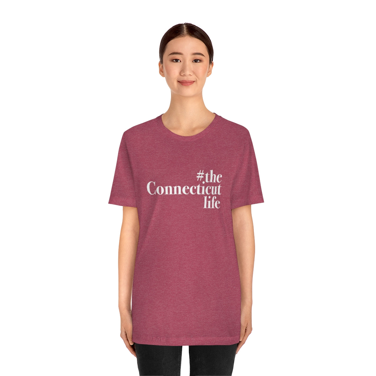 #theconnecticutlife Unisex Jersey Short Sleeve Tee - White Font