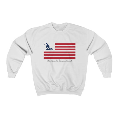 Westport Connecticut sweatshirt. Minuteman Flag Unisex Heavy Blend™ Crewneck Sweatshirt