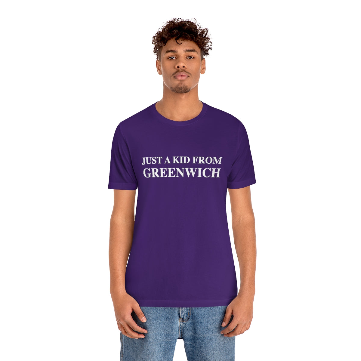 Just a kid from Greenwich Unisex Jersey Short Sleeve Tee